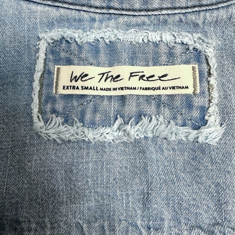 FREE PEOPLE Cotton Jenny‎ Denim Tie-Waist Tunic, Size XSMALL - Picture 14 of 15